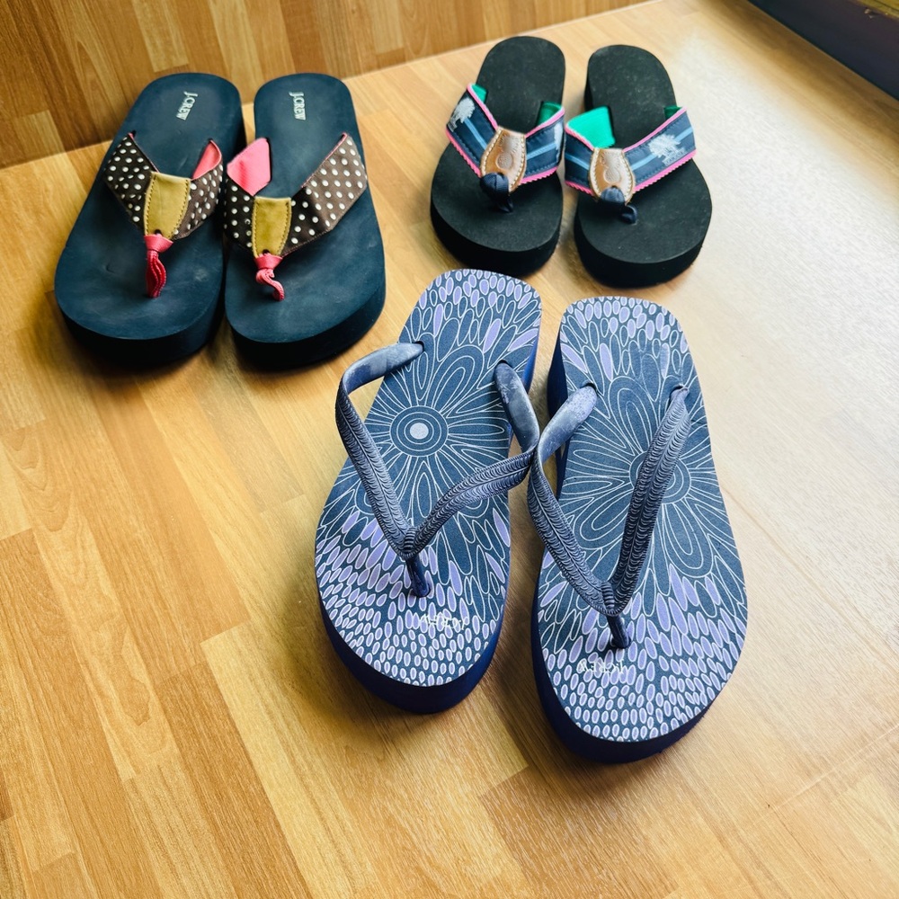 J.Crew flip-flop bundle size 8 platform